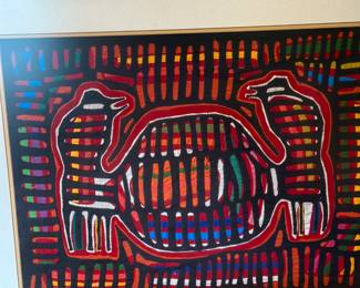 Framed Kuna Mola Wall Art 