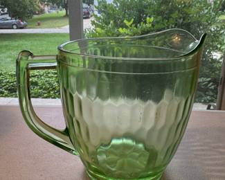 Vaseline Glass Pitcher 