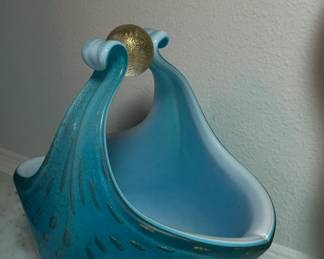Blue Glass Basket 