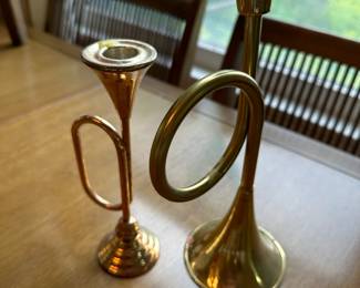 Brass Instrument Candle Stick Holders 
