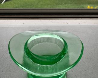 Green Depression Glass Hat 