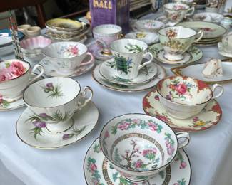 Various Teacups and Saucers 