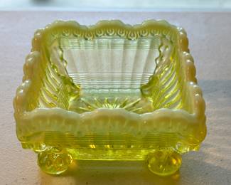 Vaseline Glass Candy Dish 