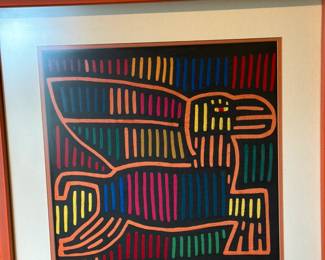 Framed Kuna Mola Wall Art 