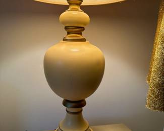 Cream and Brass Table Lamp 