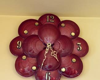 Vintage Red Flower Wall Clock 