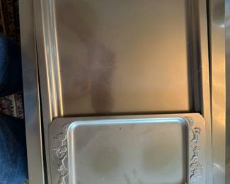 Kensington Brushed Aluminum Serving Trays 