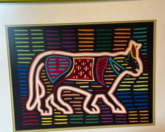 Framed Kuna Mola Wall Art 