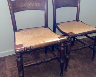 Vintage Wicker Seat Chairs