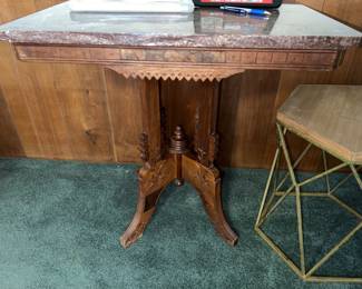 Vintage Wood / Marble Table