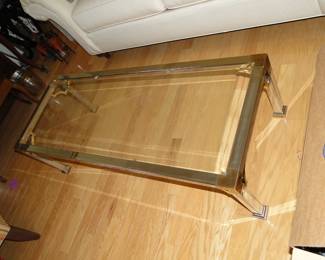 Glass and chrome coffee table