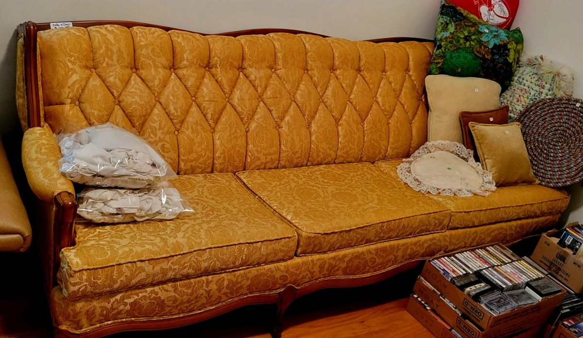 Vintage gold sofa and chair
