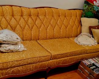 Vintage gold sofa and chair