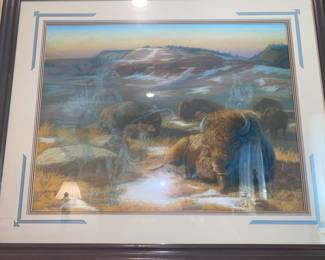 Karen Amaro Buffalo Reclining Pastel on paper 18 x 24