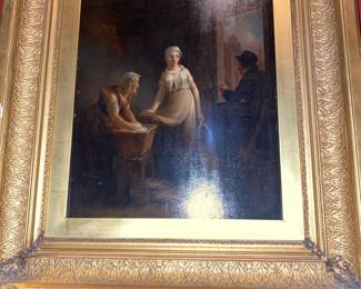 19th century Genre scene, European in dim light Oil on panel, no signature
16 x 13