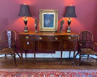 Mahogany Serpentine Front Side Board by Hickory Chair; 