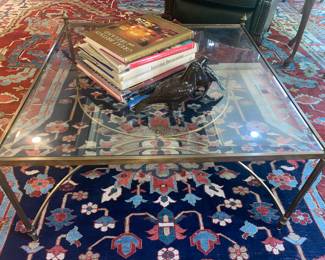 Brass and Glass Coffee Table 