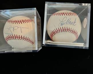 Tony Gwynn and Lou Brock autographed baseballs with COA