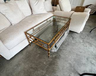 New metal bamboo/glass coffee table