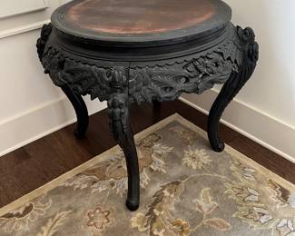 Carved wood center table