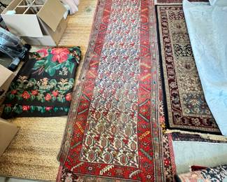 Antique 15 ft handmade runner