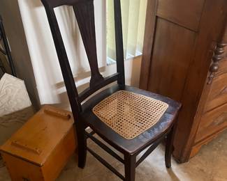 Art Nouveau caned side chair