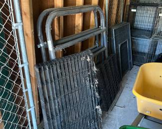 Numerous dog crates and carriers 