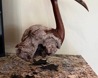 Beautiful driftwood pelican sculpture by Jed Ford