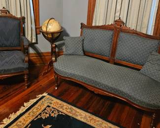 Parlor set consisting of settee,and two chairs