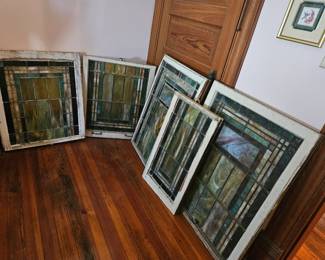 Stain glass windows from Old Baptist church on Main Street, Natchez