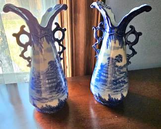 Blue and white vases