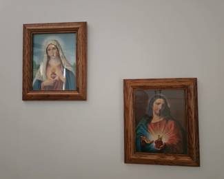 Old Jesus and Mary print