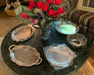 Silver serving trays