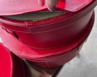 Faux Leather Nesting Containers - Glue is coming up in certain spots around the seems. Otherwise in great condition. $20