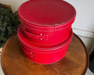 Faux Leather Nesting Containers - Glue is coming up in certain spots around the seems. Otherwise in great condition. $20