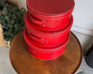 Faux Leather Nesting Containers - Glue is coming up in certain spots around the seems. Otherwise in great condition. $20