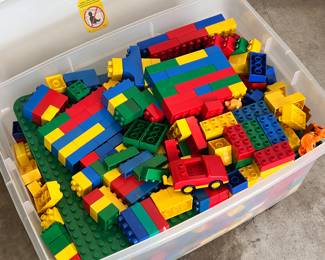 Bin of Lego Duplos - $20