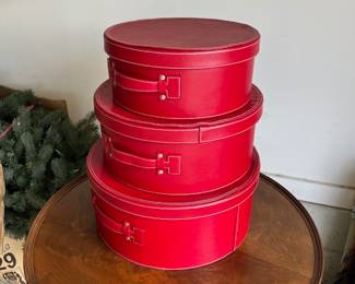Faux Leather Nesting Containers - Glue is coming up in certain spots around the seems. Otherwise in great condition. $20