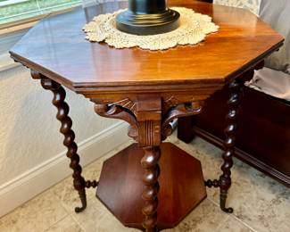 Antique Barley Twist End Table, 23 1/4" w x 29 1/2" h, $375