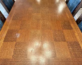 Checkered Extendable Dining Table w/ Additional Leaf, 36 1/2" w x 30 1/2" h x 57" d, $250