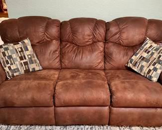 La-Z-Boy Lancer Full Reclining Sofa, 85" w x 40" h x 37" d, $350
