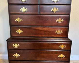 Durham Furniture Cherry Chest of Drawers, 29 3/8" w x 56 5/8" h x 19" d, $425