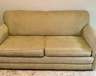 La-Z-Boy Co England Tan Sleeper Sofa, 72” w x 33” h x 35” d, $250