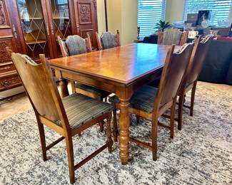 Checkered Extendable Dining Table w/ Additional Leaf, 36 1/2" w x 30 1/2" h x 57" d, $250