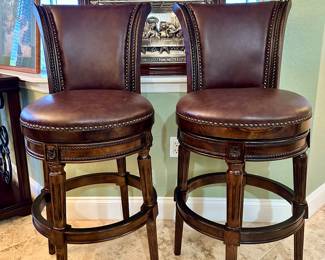 Leather Swivel Bar Stool, $125 Each