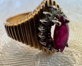 14K Gold & Natural Ruby Ring
