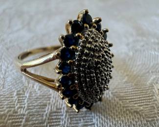 10K Gold & Blue Sapphire Ring