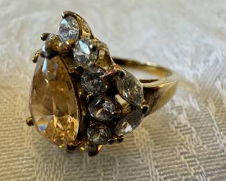 Sterling Silver & Jeweled Ring