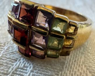 Sterling Silver Multi Gem Ring