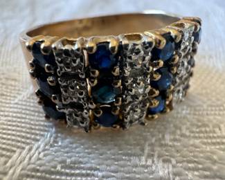 10K Gold & Blue Sapphire Ring